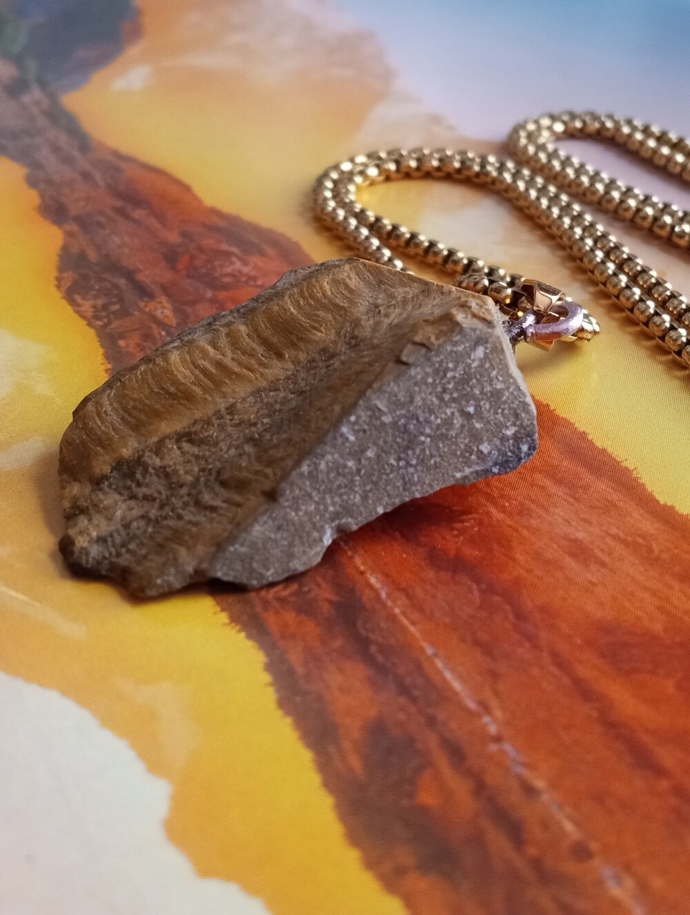 BoHo Woman ~ Natural Raw Tiger's Eye Gemstone ~ Stainless Steel Chain